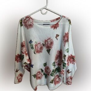 Med Floral Print Women's Sweater